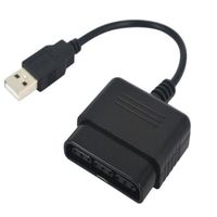 Adaptador de controlador PS1 PS2 para PS3, Cable USB 3A, chaqueta de PVC de carga rápida con blindaje trenzado, convertidor corto negro para PC fo
