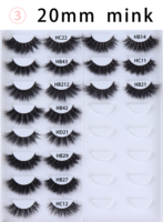 Wb22-hb112 vison cils vente en gros 20mm naturel 3d vison cils duveteux faux cils vendeur
