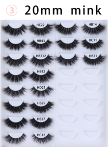 Wb22-hb112 vison cils vente en gros 20mm naturel 3d vison cils duveteux faux cils vendeur - Product Image 3