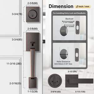 Bbdhדף כניסה פנים הפיך ידית חיצונית חיצונית דלת ידית מנעול ידית דלת קיפאון - Product Image 6