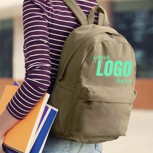 Promotion Vente en gros Sac à dos scolaire personnalisé pour adolescents en toile avec logo - Product Image 3
