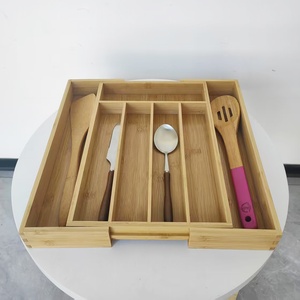 Hoàn Toàn Tre Có Thể Kéo Rộng 7-Ngăn Kéo Tổ Chức Dao Kéo Khay Nhỏ Hẹp Ngăn Tre Ngăn Kéo Tổ Chức - Product Image 2