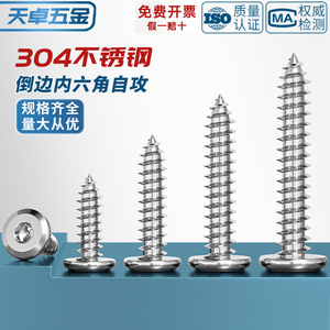 304 Stainless Steel Tapping Screws Hex Socket Head M2 M3 M4 M5 M6 M8 Metric Wood Furniture Grade A - Product Image 5