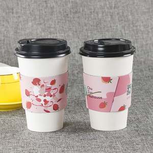 Manchons de tasse en papier réutilisables écologiques pour café chaud, adaptés aux gobelets en plastique jetables - Product Image 4