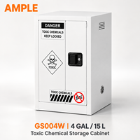 Armoire de sécurité pour produits chimiques toxiques de 15 L (4 gallons), en acier blanc, à une seule porte, pour laboratoire, hôpital, fournisseur OEM ODM
