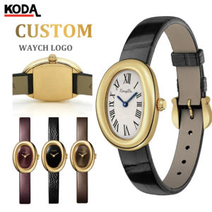 2025 nouvelle montre à Quartz <span class=keywords><strong>de</strong></span> Style Vintage pour les femmes 20mm bracelet en cuir 40mm ovale chiffres romains forme irrégulière à la mode affaires - Product Image 1