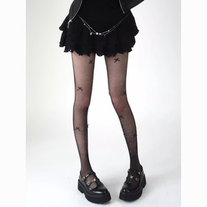 Lolita Bow Rhinestone Pantyhose 15D Sheer Women's <b>Tights</b> For Spring Summer Fashion - Product Image 3