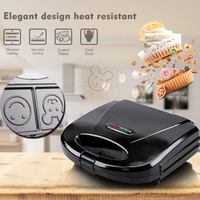 Vente en gros d'usine, grille-pain électrique pour petit-déjeuner à 2 tranches, motif visage souriant de dessin animé, pour la maison