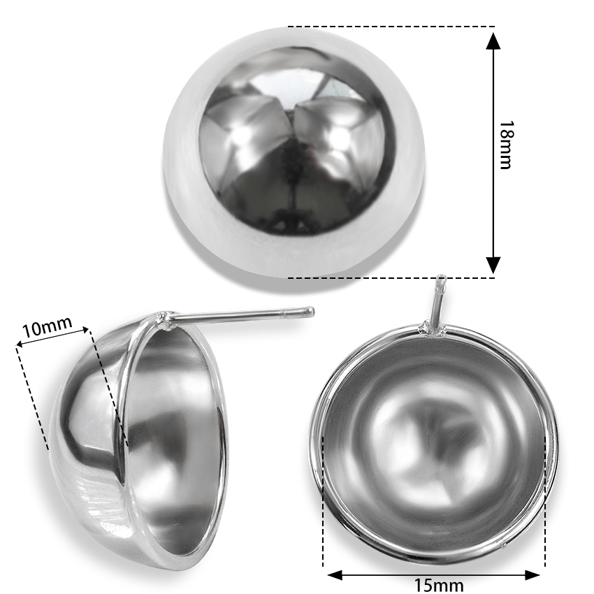365 Sleepers 1 paio di orecchini a cerchio in acciaio inox 16G con cerniera gemma segmento sfera di chiusura anello Sleeper Huggie e Acciaio inossidabile, cod. B-GEM9B