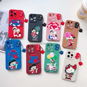 Casing penutup belakang ponsel Iphone X Xr Xs, stiker kartun Anti guncangan, dekorasi kamera TPU lembut