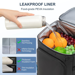 Large Capacity Leak Proof Soft Polyester <b>Lunch</b> Cooler <b>Backpack</b> 36 Cans Insulated with 24L <b>Lunch</b> <b>Bag</b> for Beach Camping - Product Image 3