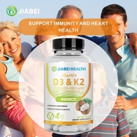Vitamine D3 + K2 Gélules personnalisées en usine Suppléments nutritionnels qui soutiennent la santé immunitaire avec OEM/ODM