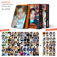 92 pièces/ensemble KPOP Boys Group THIS&THAT Cartes photo HD double face brillantes LOMO FELIX HYUNJIN BANGCHAN HAN Cartes postales Cadeau pour fans
