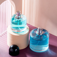 Botol Parfum Grosir Bentuk Kotak 100 ml 50 ml Botol Semprot Parfum Mewah Dengan Tutup Bentuk Bola Hitam