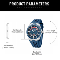 Montre de plongée à quartz avec lunette rotative, bracelet en silicone, affichage de la date, montre-bracelet de sport résistante à l'eau pour hommes