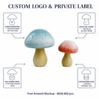 Ornement en céramique en forme de champignon fait main et écologique au design moderne pour la décoration intérieure/extérieure, idéal pour les anniversaires, la maison, le bureau et la terrasse