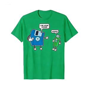 T-shirt in cotone oversize con stampa USB a forma di floppy disk e scritta 'I Am Your Father', divertente, retrò, geek, umoristica, parodia, regalo, manica corta, streetwear, casual - Product Image 5