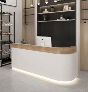 Mostrador de recepción de hotel de oficina blanco moderno Mostrador de recepción dental Mostrador de recepción de spa Mostrador de recepción Salón de belleza con luz - Product Image 3