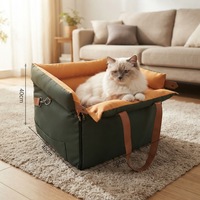 Siège de voiture portable carré en tissu pour animaux de compagnie, lit pour chien, coussin de voyage double usage