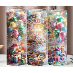 Bicchieri per Compleanno con Coperchio e Cannuccia 20oz - Product Image 2