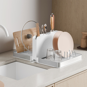 WIREKING Nouveau design Égouttoir pour évier en acier inoxydable Séchoir à vaisselle de cuisine pliable pour armoires <span class=keywords><strong>Organisateur</strong></span> - Product Image 2