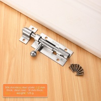 Loquet de porte anti-effraction perforé en acier inoxydable 304 à montage en surface, pêne de porte épaissi de style ancien pour portes