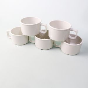 Juego moderno <span class=keywords><strong>de</strong></span> tazas <span class=keywords><strong>de</strong></span> té y café <span class=keywords><strong>de</strong></span> melamina con pajita irrompible, calcomanía con logotipo personalizado, color <span class=keywords><strong>de</strong></span> fábrica, precio al por mayor, platillo incluido - Product Image 2