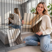 Papier peint à rayures en maille 3D, texture à effet miroir, panneaux muraux modernes de luxe, à coller et à décoller, faciles à installer et à entretenir