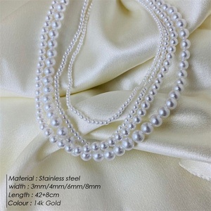Luxury Vintage Elegant Women Jewelry Necklace Pearl <b>Chain</b> Necklace Shell Heart Pendant Necklace - Product Image 4