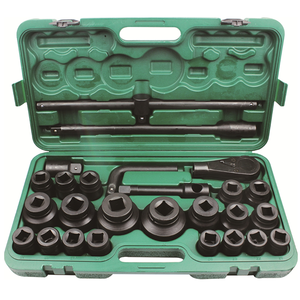 Juego de enchufes de impacto de <span class=keywords><strong>3</strong></span>/4 pulgadas, herramientas de reparación de automóviles, llave de tubo de alta resistencia, 26 Uds. - Product Image 1