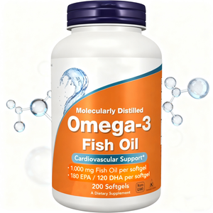 Omega-3 Antioxidantes Suplementos de aceite de pescado Dosificación diaria de cápsula de gelatina blanda para adultos - Product Image 1