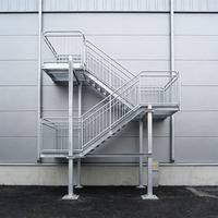 Escalier en métal de marque HTS personnalisé de qualité supérieure, en acier inoxydable, durable, moderne, pour villa, intérieur et extérieur, modèle HTS-1215