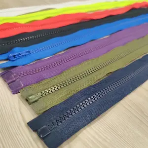 Eco-Friendly Zipper Fabricação Fantasia #5 Open End Zip Colorido Resina De Plástico Zipper Para Roupas