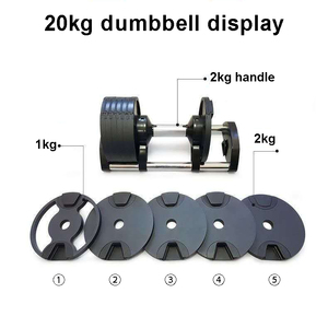 Ladyglow 20-40.5kg có thể điều chỉnh trọng lượng quả tạ 20kg 24kg 32kg 36kg 40kg 40.5kg đặt 2kg 4kg tăng có thể điều chỉnh quả tạ - Product Image 4