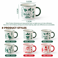 Ensemble de tasses en céramique personnalisées pour Noël avec des motifs de Noël et un coffret cadeau pour les cadeaux d'entreprise, vente en gros, logo personnalisé