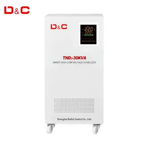 เซอร์โวมอเตอร์ความแม่นยำสูง50KVA 30KVA เฟสเดียว AC 220V ตัวควบคุมแรงดันไฟฟ้าอัตโนมัติ AVR สำหรับบ้าน