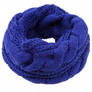 Women Candy Color Fashion Soft Winter Warm Thick Ribbed Knit Scarf Pashmina-like Infinity <b>Circle</b> Loop Collar Scarf - Product Image 5