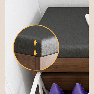 <span class=keywords><strong>Scarpiera</strong></span> in Legno Bianca ModHomi con Ante a Ribalta e Seduta Imbottita in Pelle per Spazi Ridotti Arredamento Appartamento Hotel - Product Image 3