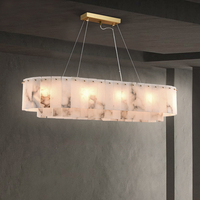 Lustre en albâtre de style nordique, luminaire suspendu, luxe léger, or, pour la maison, l'hôtel, simple, marbre, moderne, chambre à coucher, chevet