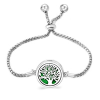 Ailes d'ange réglables en acier inoxydable Pendentif d'aromathérapie Design simple Bracelet à breloques de mode Diffuseur d'huiles essentielles pour femmes