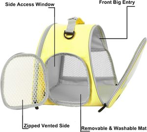 Luxury Eco-Friendly Pet <b>Dog</b> & Cat Trolley <b>Backpack</b> Oxford Material Zipper Closure Solid Pattern-Portable Outdoor Travel <b>Carrier</b> - Product Image 4