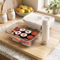 Boîte de stockage des aliments sous vide sans BPA, nouveau Design, préparation des aliments transparents, organisateur hermétique avec rapport de Test de pompe disponible