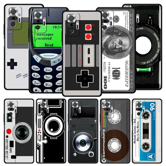 Vintage Tape Camera Gameboy Phone Case For Xiaomi Redmi Note 12 5G 11 10 Pro 9S 9 8 7 8T 10C 9C 9A 8A 9T K40 Pro Gaming Cover