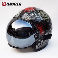 S’adapte à tous les casques moto vintage rétro à demi-coque ouverte, écran bulle, visière, lunettes de soleil et accessoires