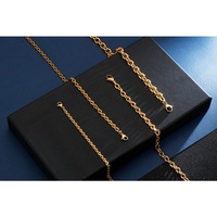 Chaîne de cou minimaliste unisexe en acier inoxydable, maillons O Rolo croisés, polyvalente, pour hommes, chaînes de mode assorties pour clavicule, vente en gros