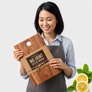 WOODESTA Solid <b>Wood</b> Rectangle Chopping Board With Handle Kitchen Cutting Block Single <b>Piece</b> Package - Product Image 1