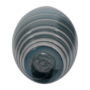 Elegante Vaso in Vetro Ovale con Design a Strisce per Arredamento Soggiorno Capri - Product Image 6