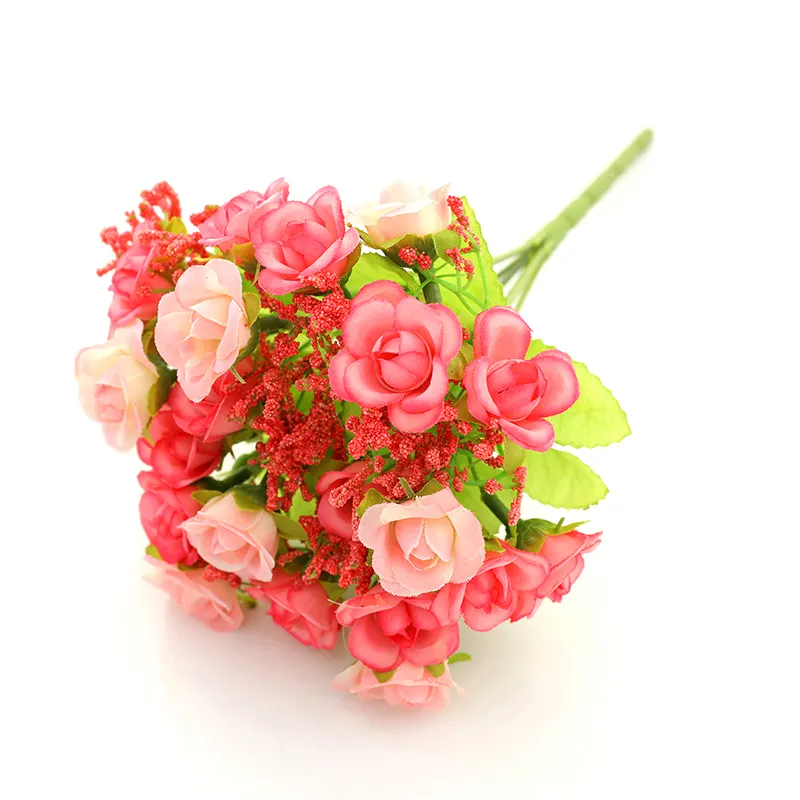 hot sale 20 European-style artificial small rose bud roses wedding party family table decoration flower