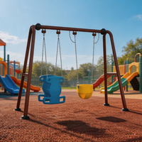 Ensemble de balançoires de sécurité en alliage métallique Wanyang pour enfants, 2 places, pour aire de jeux extérieure pour tout-petits