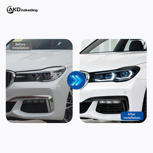Luces Delanteras para Automóvil AKD para BMW Serie 7 G12 2016-2018, Estilo Actualizado 2022, Doble Color Amarillo y Blanco, Faros LED de Doble Color - Product Image 2